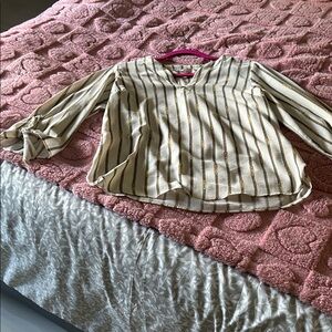 KORS Michael Kors Kids Striped Blouse - Cream and Gold